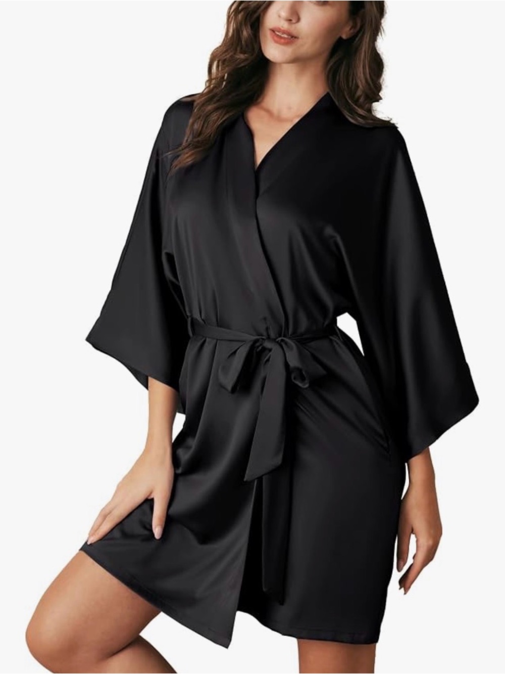 Black Satin Robe